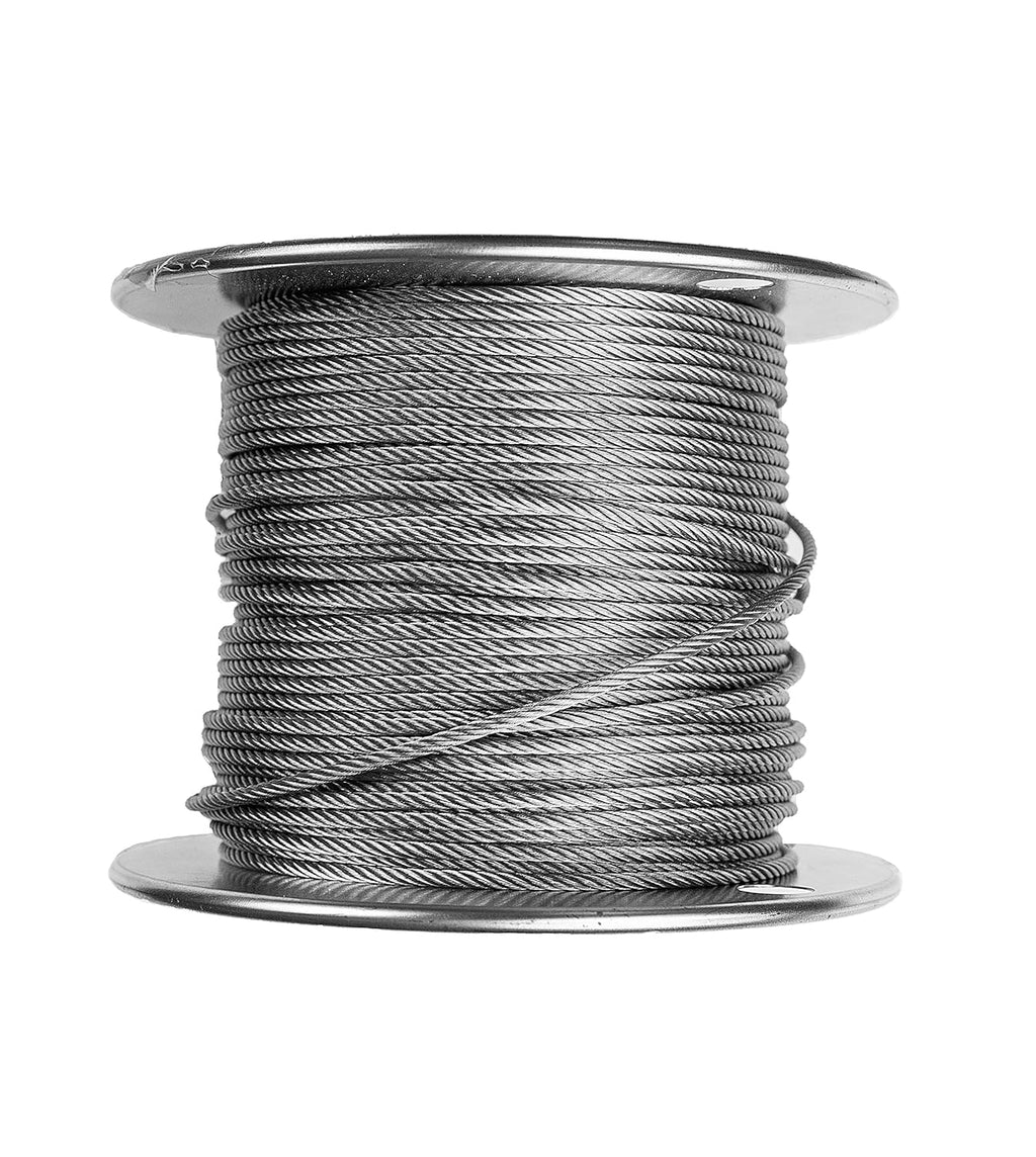 3/32 inch Stainless Steel Aircraft Cable Wire Rope 7x7 Strand 304 Grade 100 ft J35579