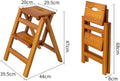 White Three Step Folding Solid Wood Step Stool Z9094