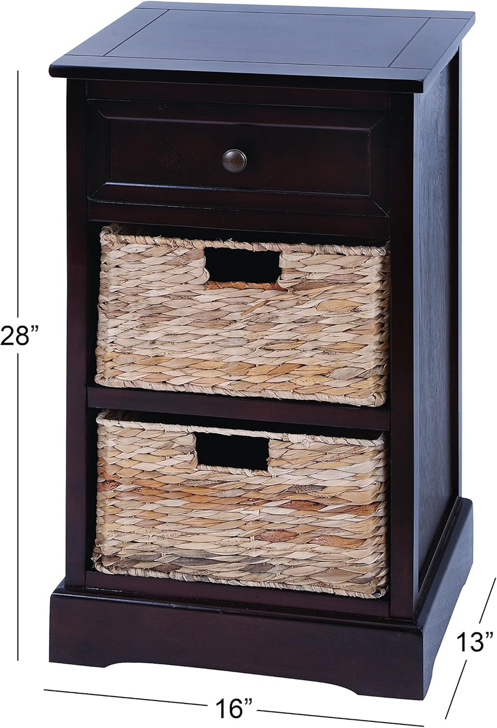 Modern Cabinet with 2-Wicker Basket P34976