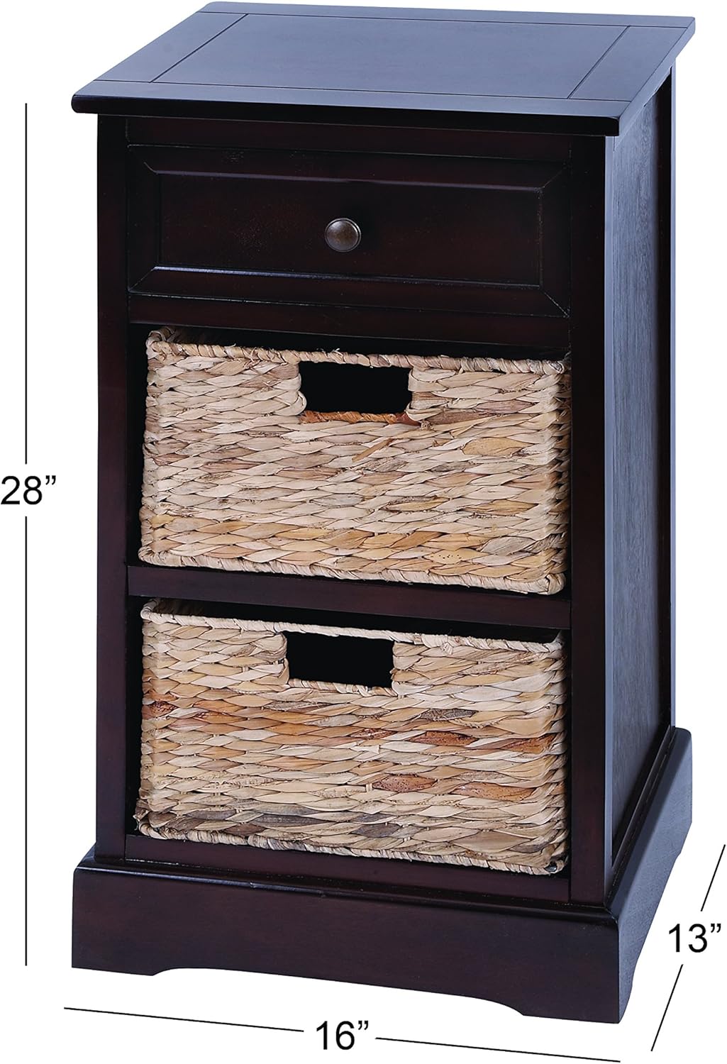 Modern Cabinet with 2-Wicker Basket P34976