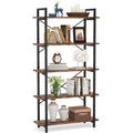 5 Tier Rustic Brown Bookcase V4807