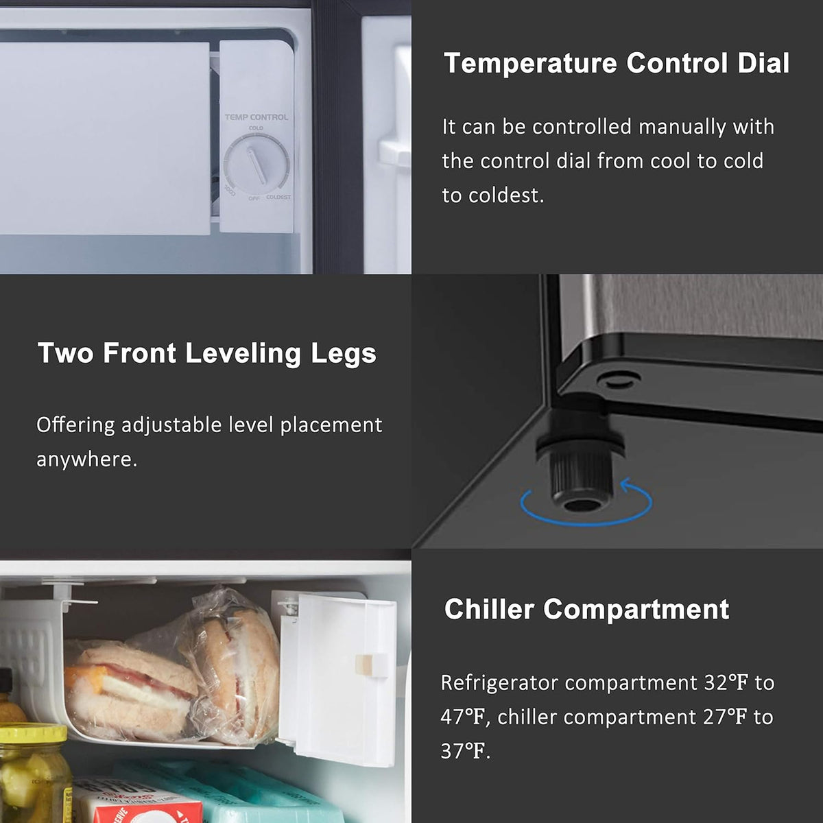 Compact Refrigerator, 1.7 Cu.Ft Single Door Fridge W159715