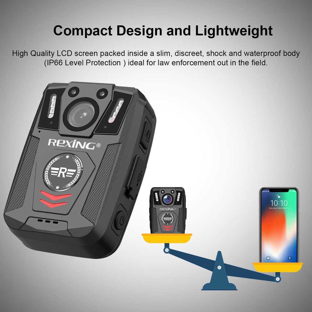Body Worn Camera with 2” Display 1080p Full HD, 64G Memory, Infrared Night Vision, 3000 mAh Battery, Waterproof L9809