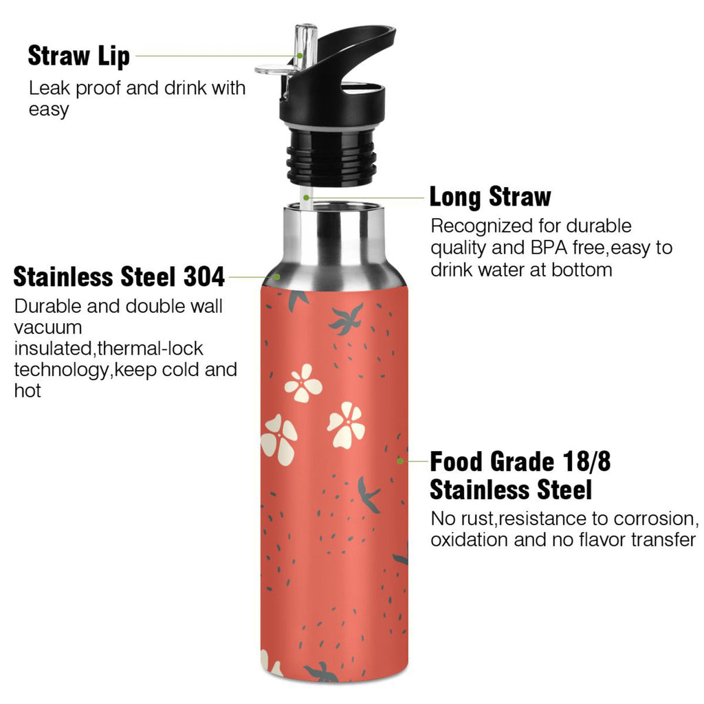 Strawberry Stainless Steel Insulated Thermos Vacuum Flask L865