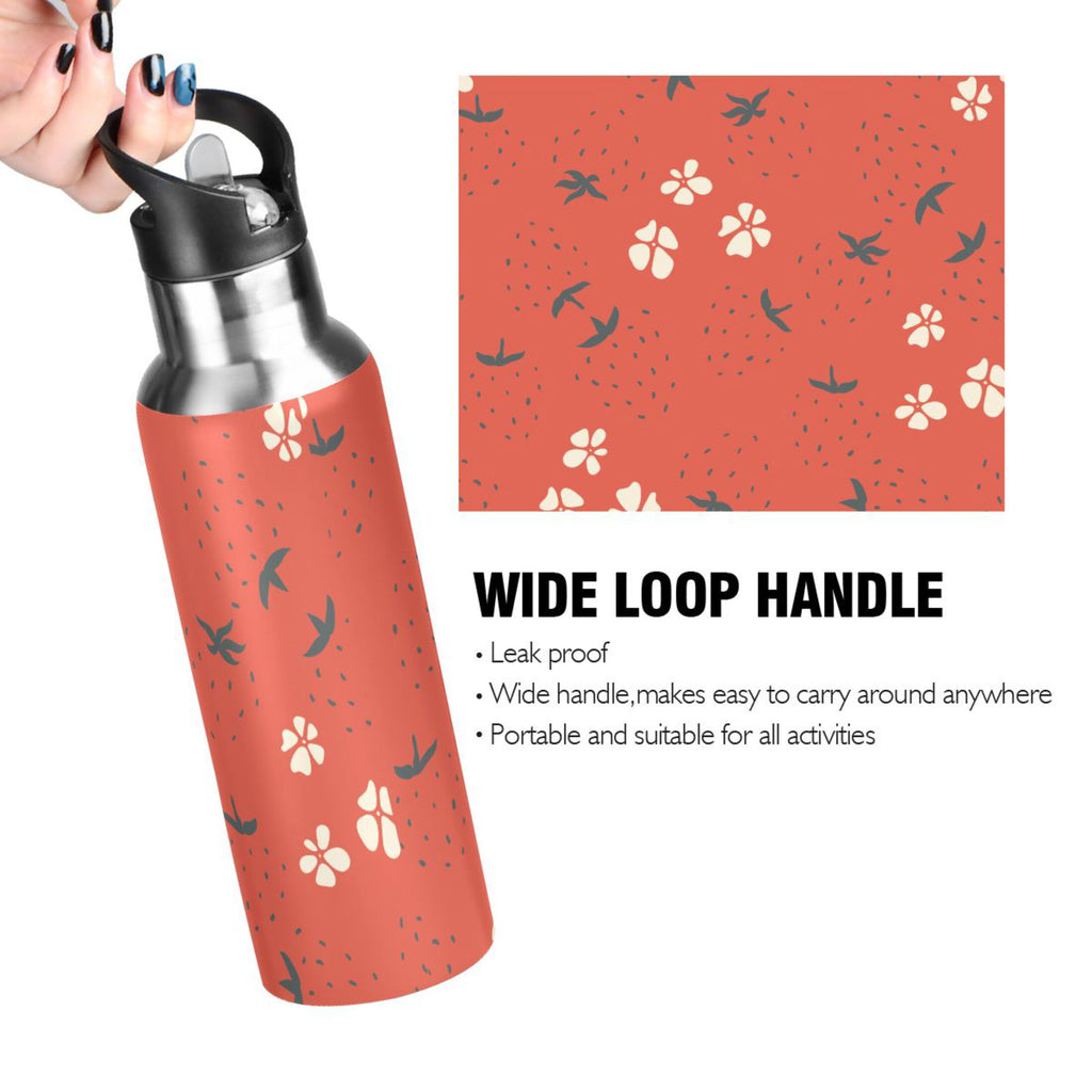 Strawberry Stainless Steel Insulated Thermos Vacuum Flask L865