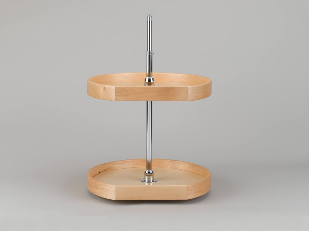 20 inch Natural Wood 2 Shelf Lazy Susan K1841
