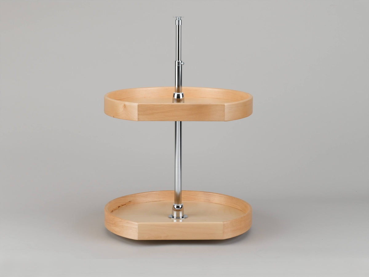 20 inch Natural Wood 2 Shelf Lazy Susan K1841