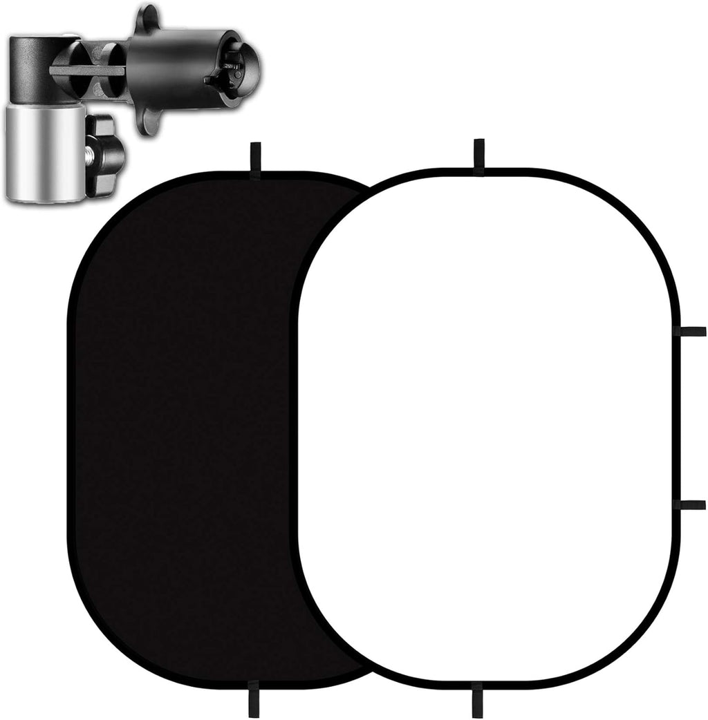 Black White 5x6.6ft Pop Up Backdrop with Carry Case F248
