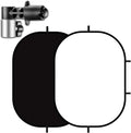 Black White 5x6.6ft Pop Up Backdrop with Carry Case F248