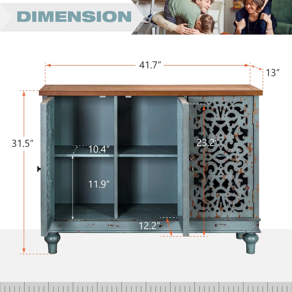 Blue 3-Door Sideboard Accent Cabinet H45410