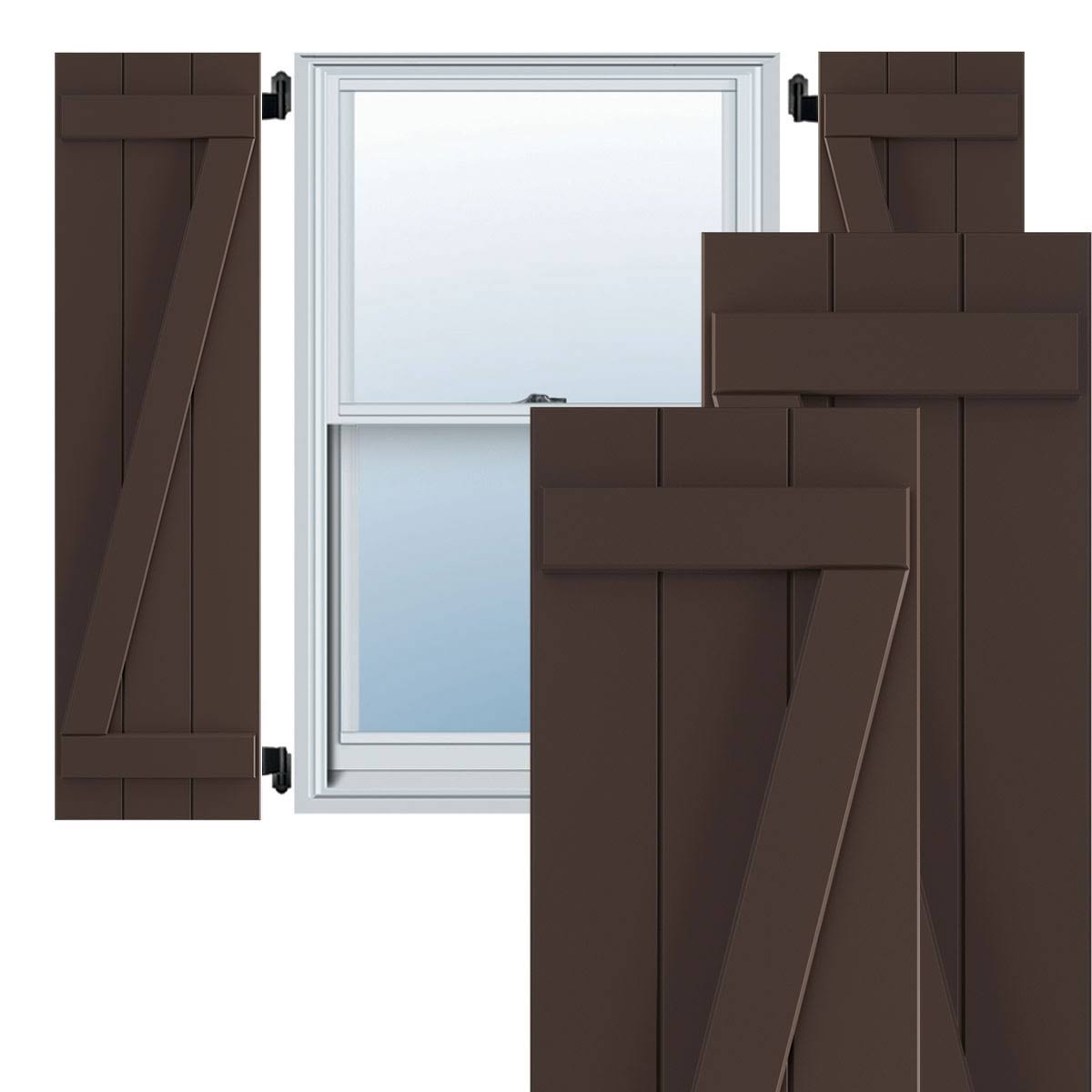 16 1/8x22W x 67x22H PVC Three Board Joined Board-n-Batten Shutters A241034