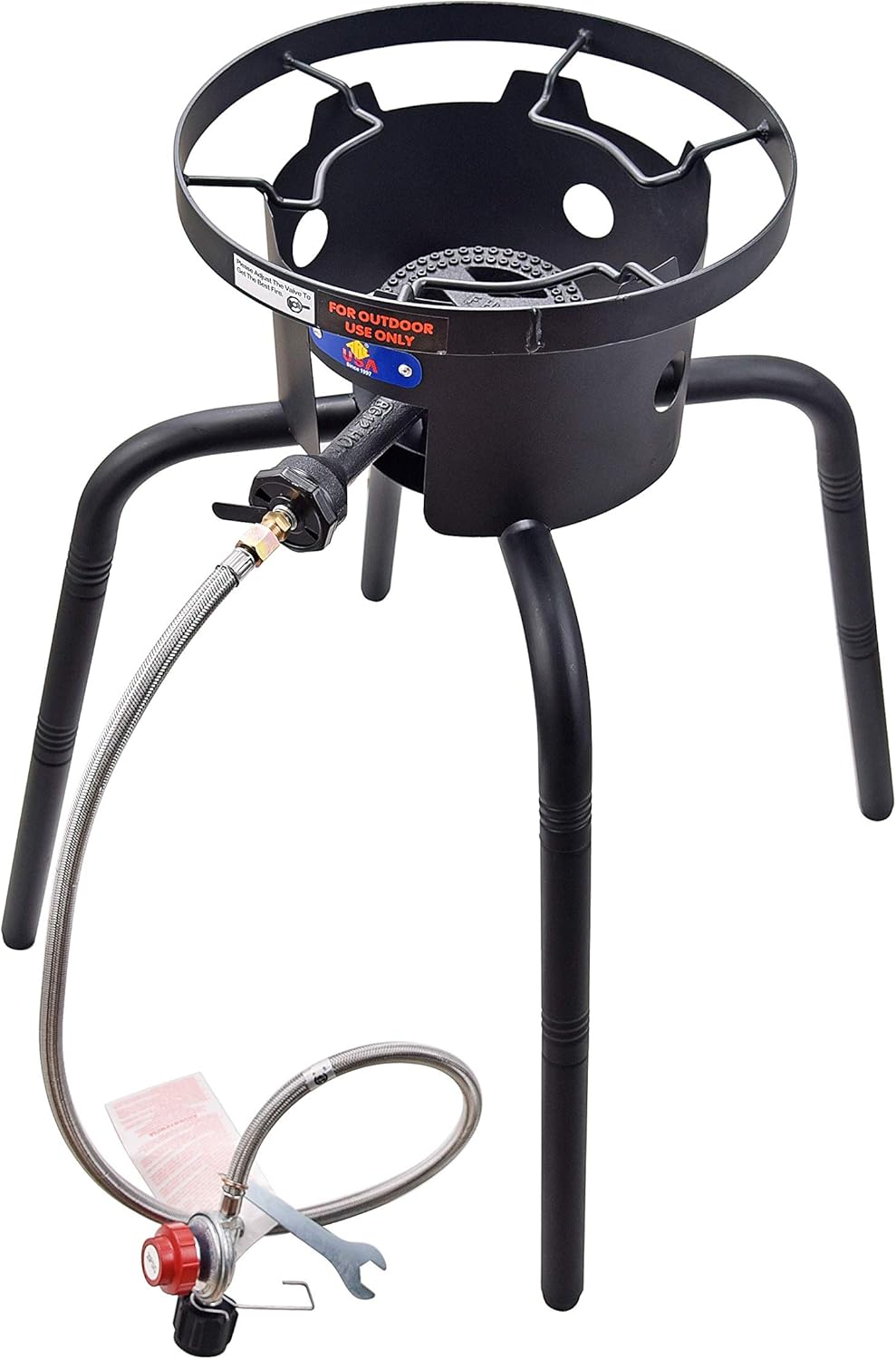 Single Burner Propane Stove with Adjustable Regulator & Hose B791566