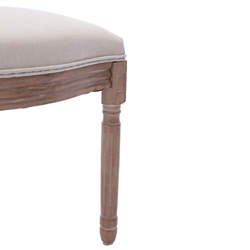 Dining Chairs Set of 2 Fabric Cane Upholstered Solid Wood Frame U35939