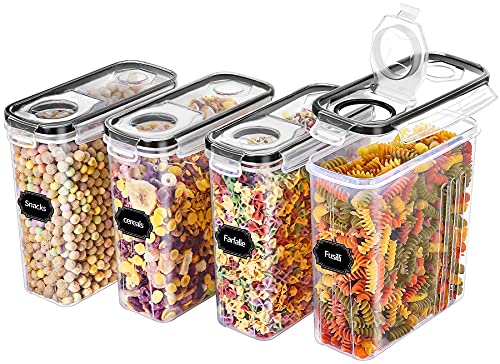 Airtight Food Storage Container Set of 4 Clear Plastic Canister U879783