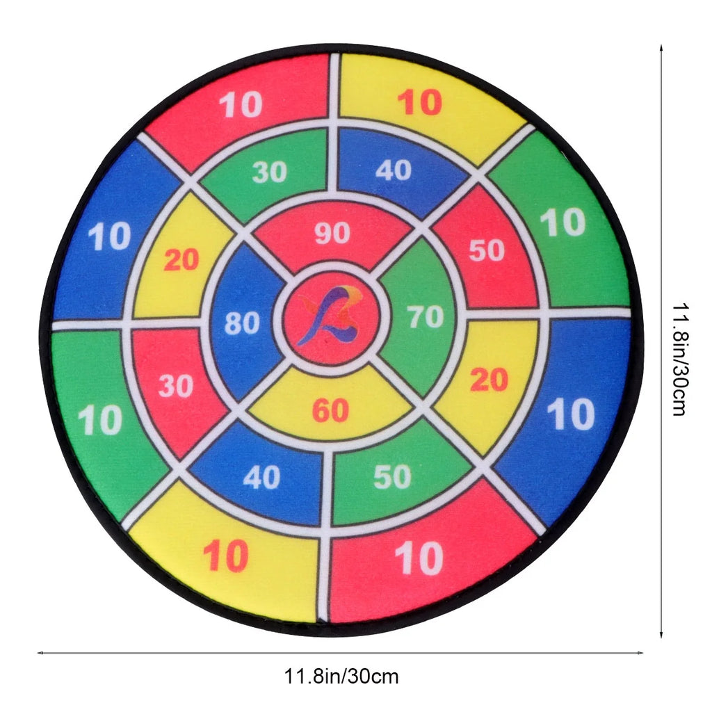 Safety Dart Board Toys Sticky Ball Shooting Toy Party Game Supplies (30cm, 6pcs Sticky Ball and 6pcs Darts) R413
