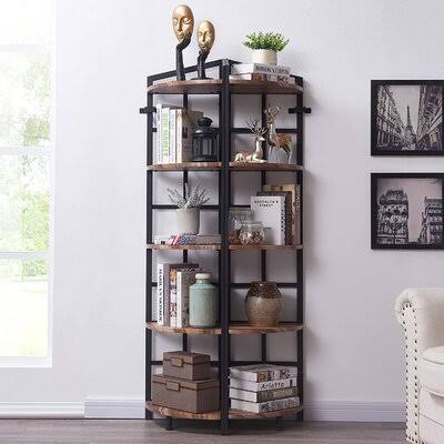 Industrial Corner Bookcase and Shelf Z217