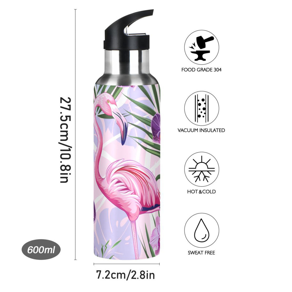 20 oz Insulated Stainless Steel Water Bottle with Straw Lid U4106
