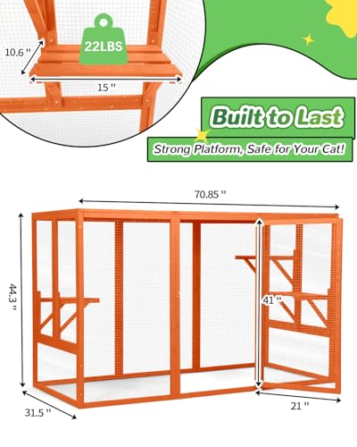 Grey Wooden Cat Enclosure V518961