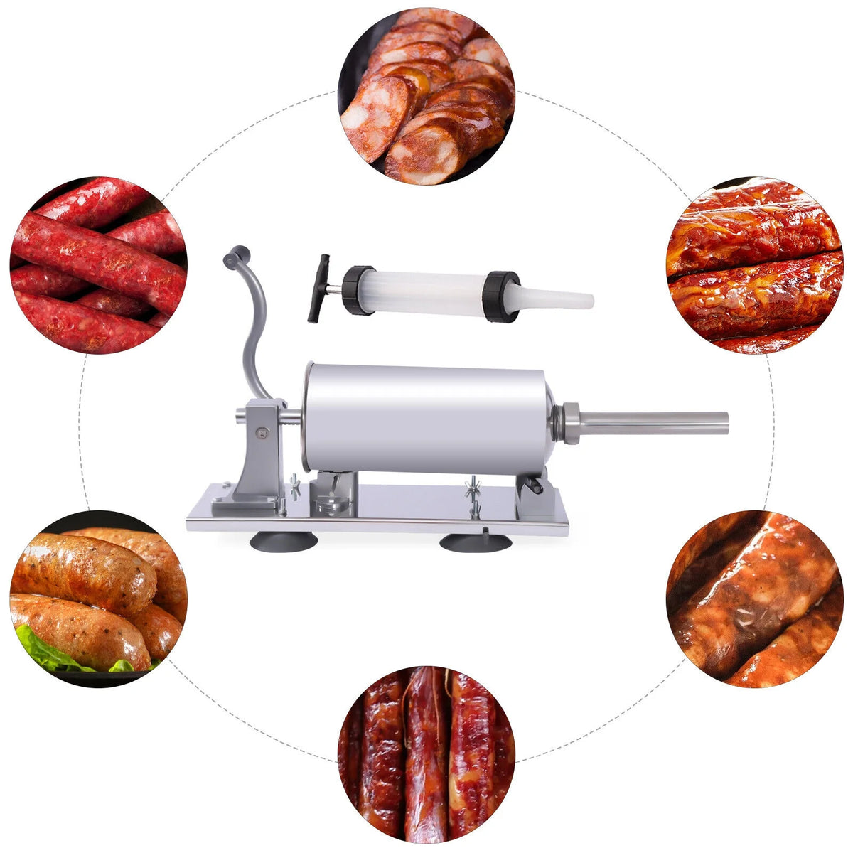 8LBS/4L Manual Stainless Steel Sausage Stuffer R2772