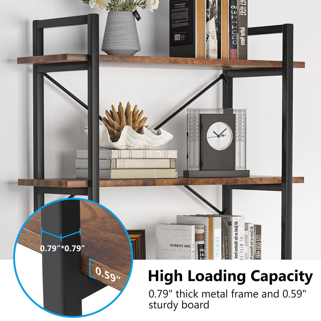 5 Tier Rustic Brown Bookcase V4807