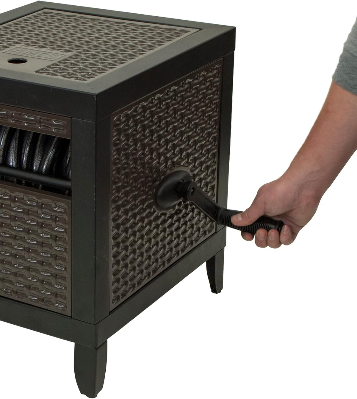 Black Metal Hose Reel Cabinet Box, 100 Ft. Capacity D503