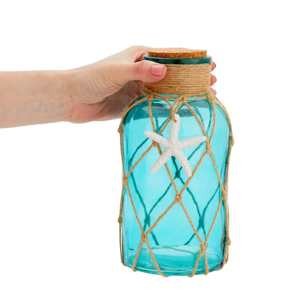 3 Pack Blue Glass Vase with Cork Lid C2889