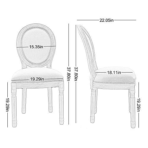 Dining Chairs Set of 2 Fabric Cane Upholstered Solid Wood Frame U35939
