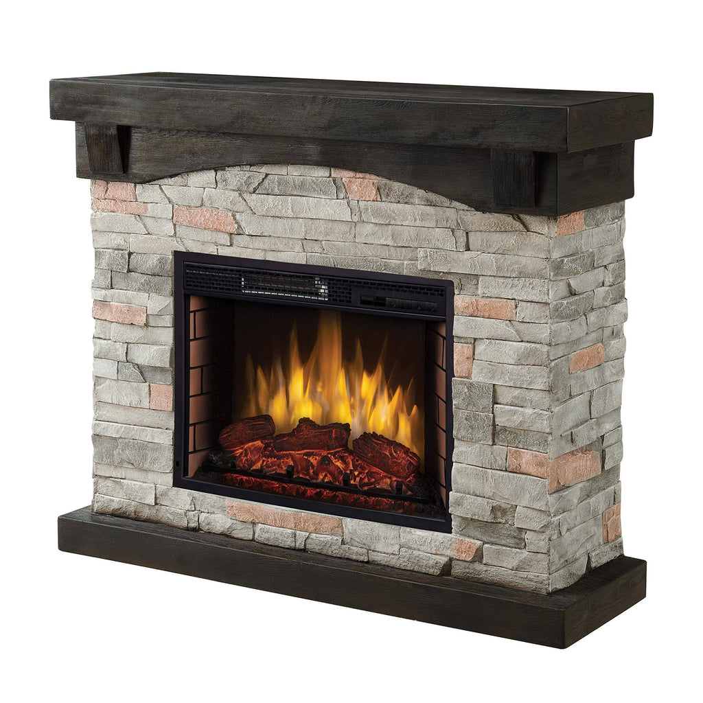 42x22 Grey Faux Stone Electric Fireplace P4630