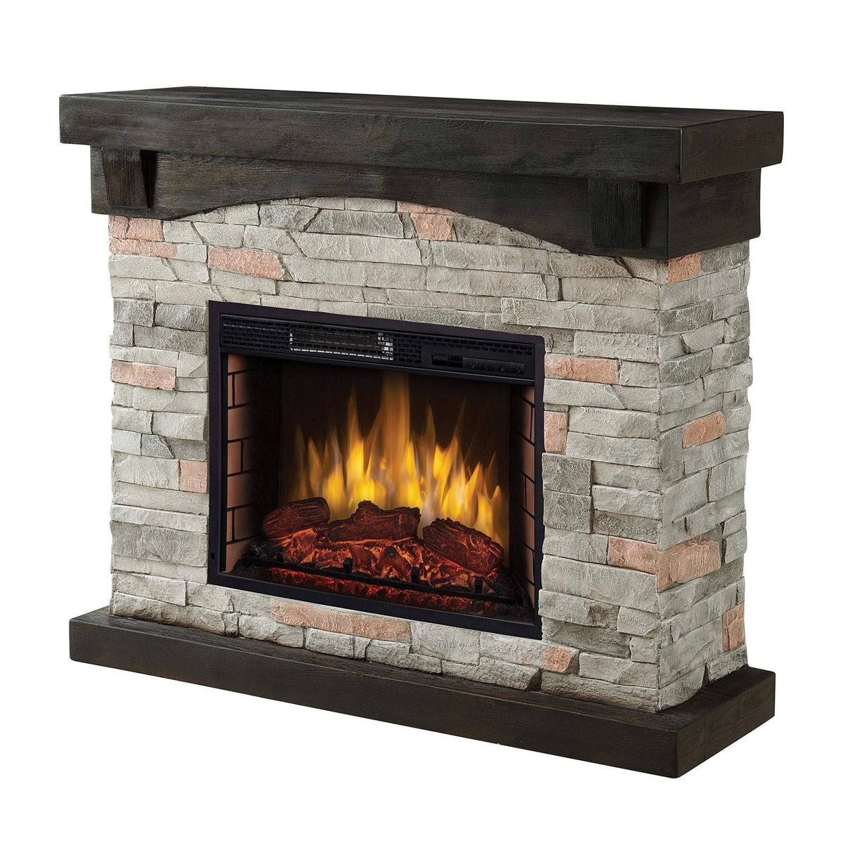 42x22 Grey Faux Stone Electric Fireplace P4630