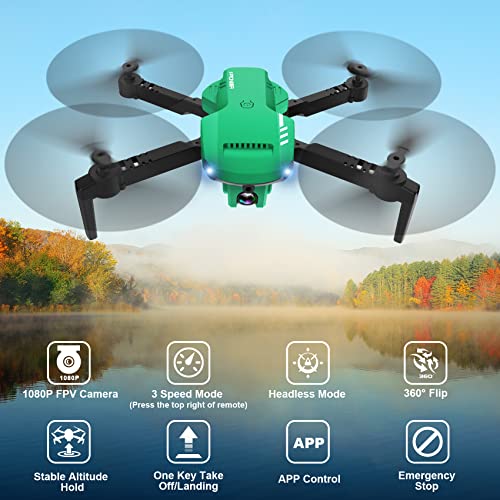 Drone with Camera 1080P HD, FPV Foldable Drone with Carrying Case, 2 Batteries, 90° Adjustable Lens A765