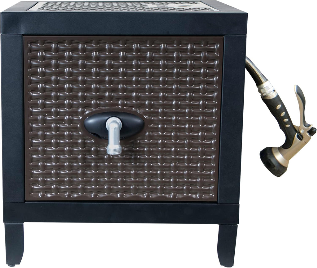 Black Metal Hose Reel Cabinet Box, 100 Ft. Capacity D503