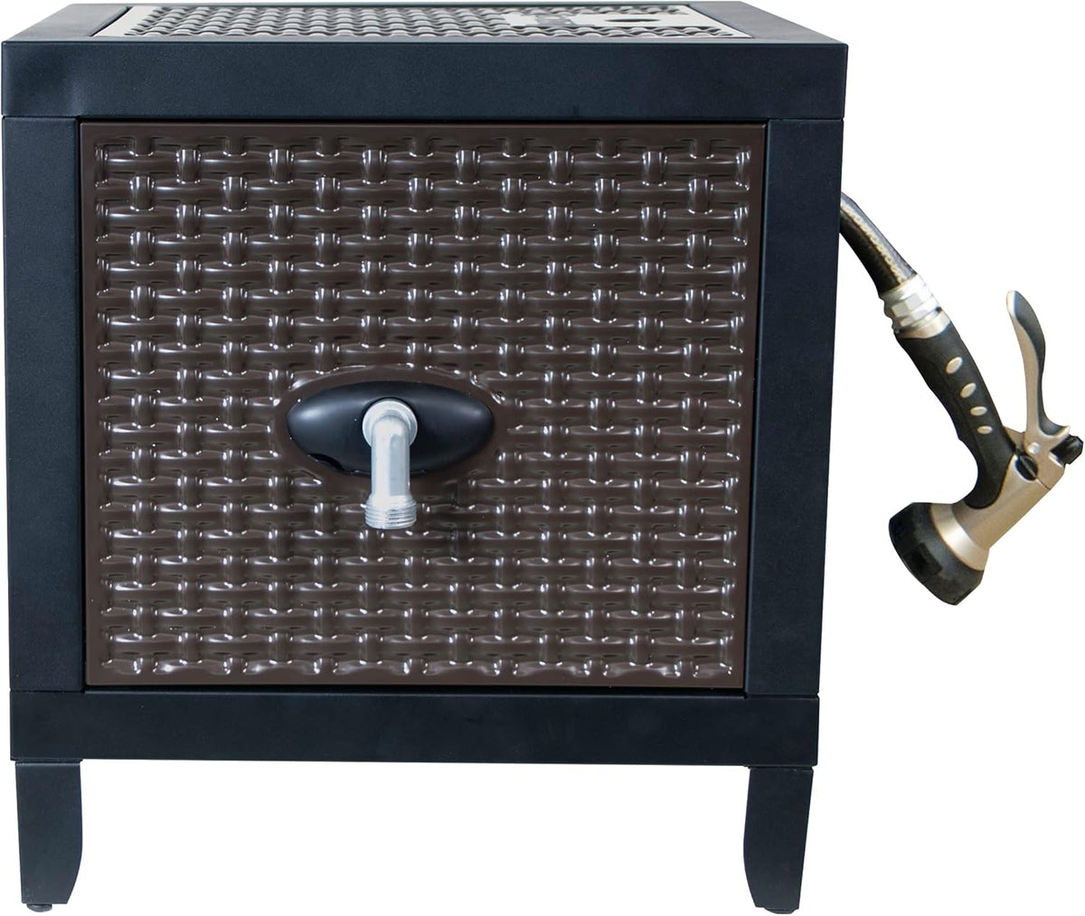 Black Metal Hose Reel Cabinet Box, 100 Ft. Capacity D503