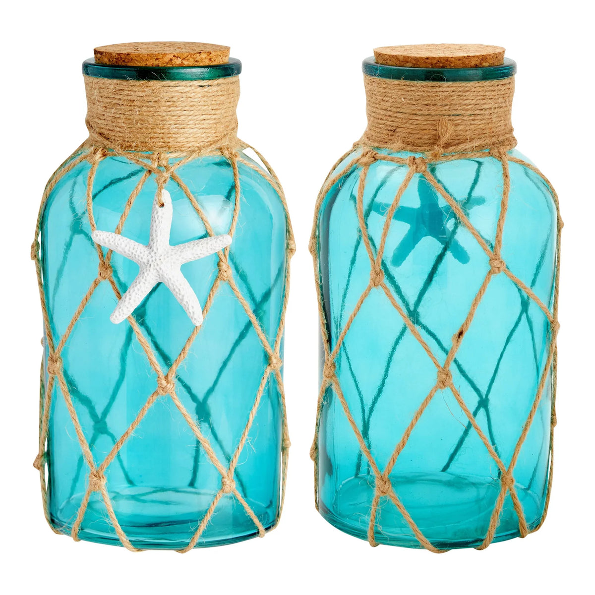3 Pack Blue Glass Vase with Cork Lid C2889