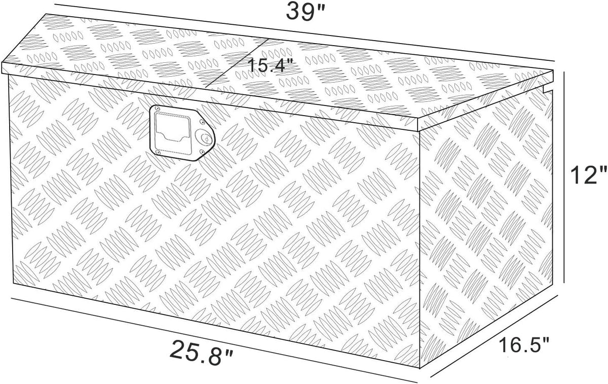 39" x 16.5" x 12" Black Aluminum Trailer Tongue Box I822023