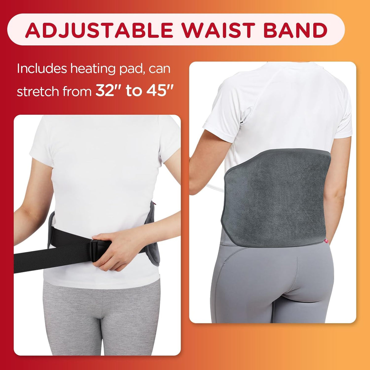 Heating Pad with Strap, 9 Heat Levels, 11 Auto-Off A457