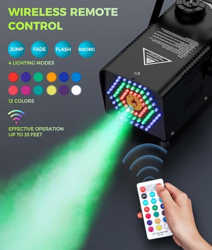72-LED Fog Machine with Color-Changing Lights & Wireless Remote Control K4125