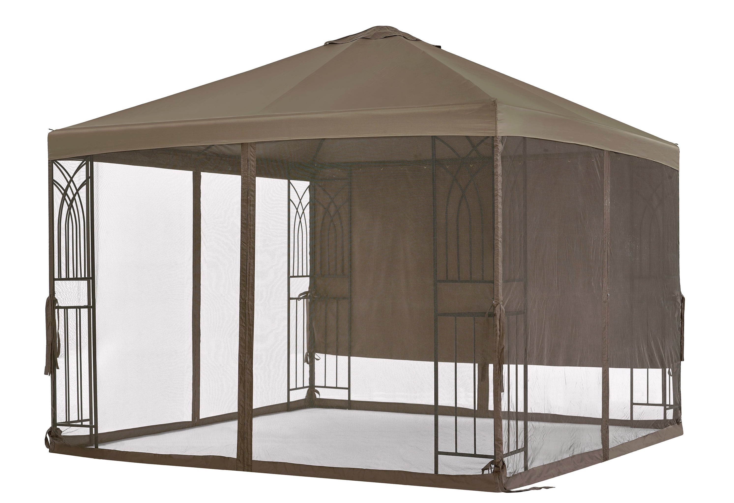 10' x 10' Single-Tier Steel Gazebo with Mosquito Net J496