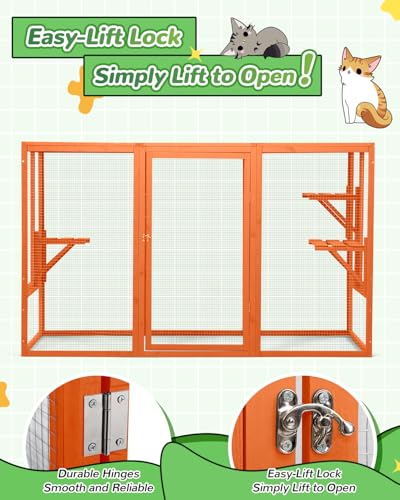 Grey Wooden Cat Enclosure V518961