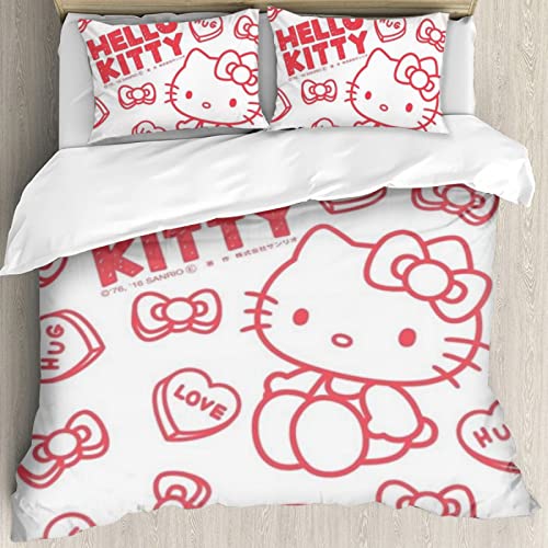 Pink Black 3pcs Bedding Set Comforter Duvet Cover Set O245