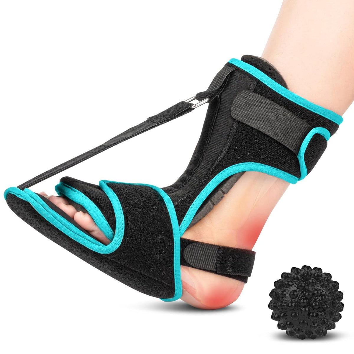 Green Plantar Fasciitis Night Splint with Massage Ball N305
