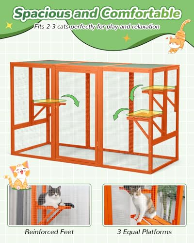 Grey Wooden Cat Enclosure V518961