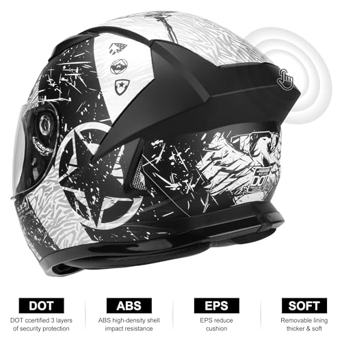 Lightweight Full Face Motorcycle Helmet with Extra Tinted Visor K3250