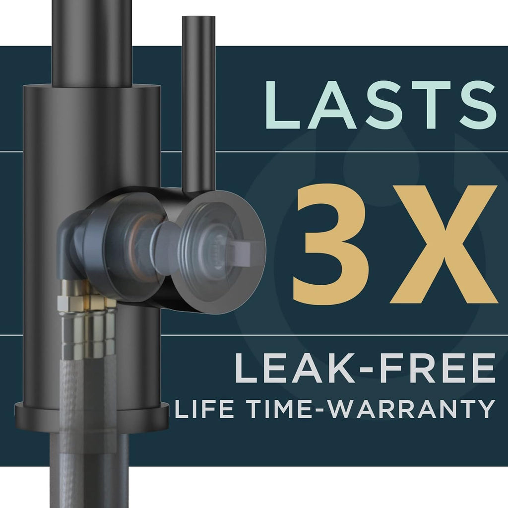 Black Kitchen Faucet with Pull Down Sprayer Stainless Steel High Arc Spout D291955