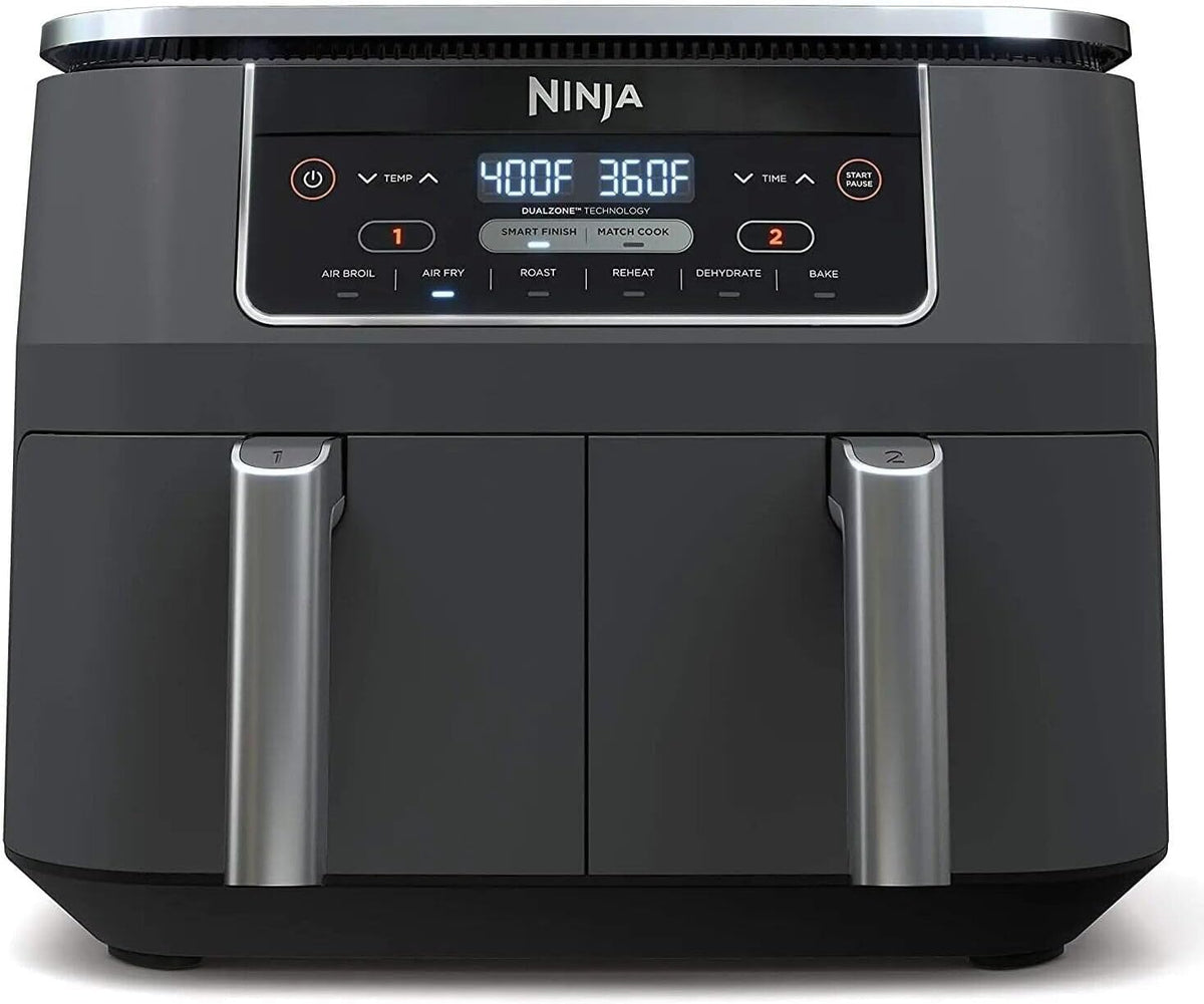 8 Quart DualZone 2-Basket Air Fryer, Grey B7313