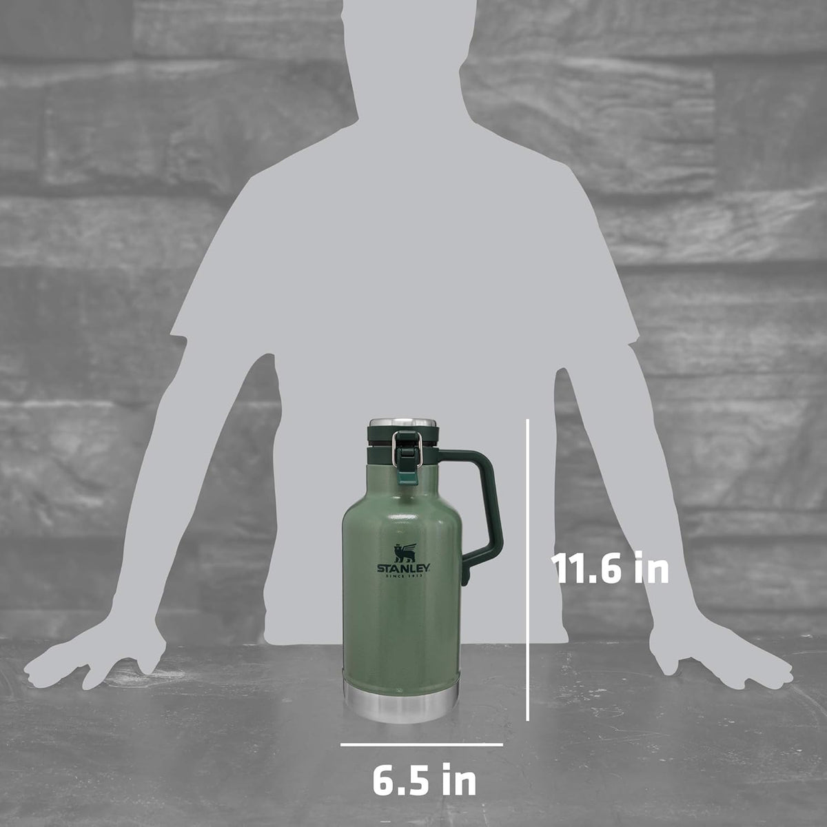 64oz Stainless Steel Vacuum Insulated Beer Growler with 4 Metal Tumblers X4323