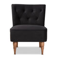 Black Velvet and Walnut Brown Wood Accent Chair G93646