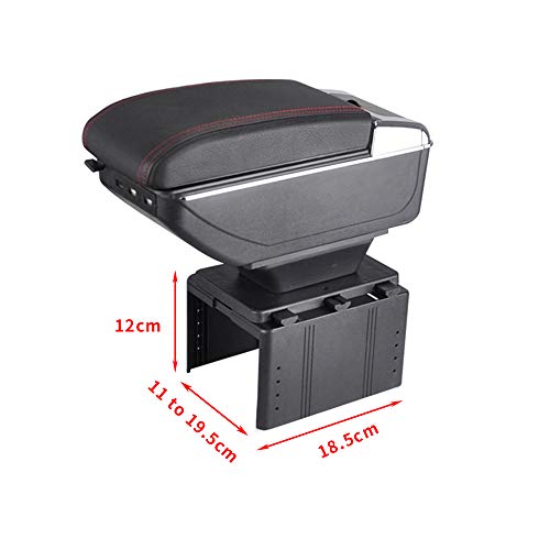 Black Car Center Console Armrest Box Storage Organizer with Cup Holder & Ashtray & 7 USB Ports Y330771