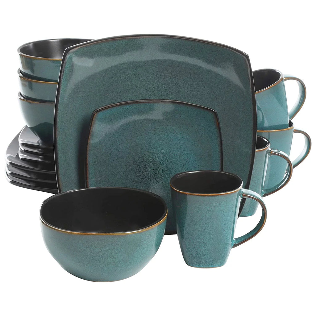 16 Pc Teal Dinnerware Set Y352550
