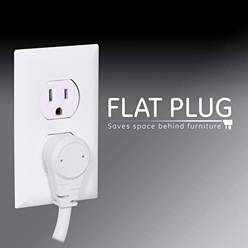 White 7-Outlet Surge Protector with 2 USB Ports C19199
