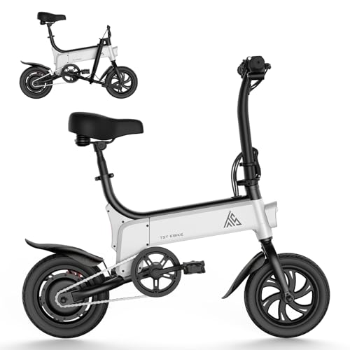 Folding Electric Bike 450W Peak Motor 16MPH 15 Miles 12" Pneumatic Tires L1969